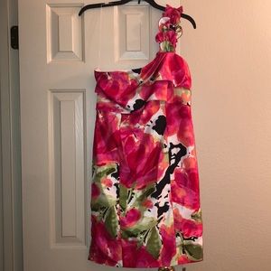 One shoulder multicolor dress